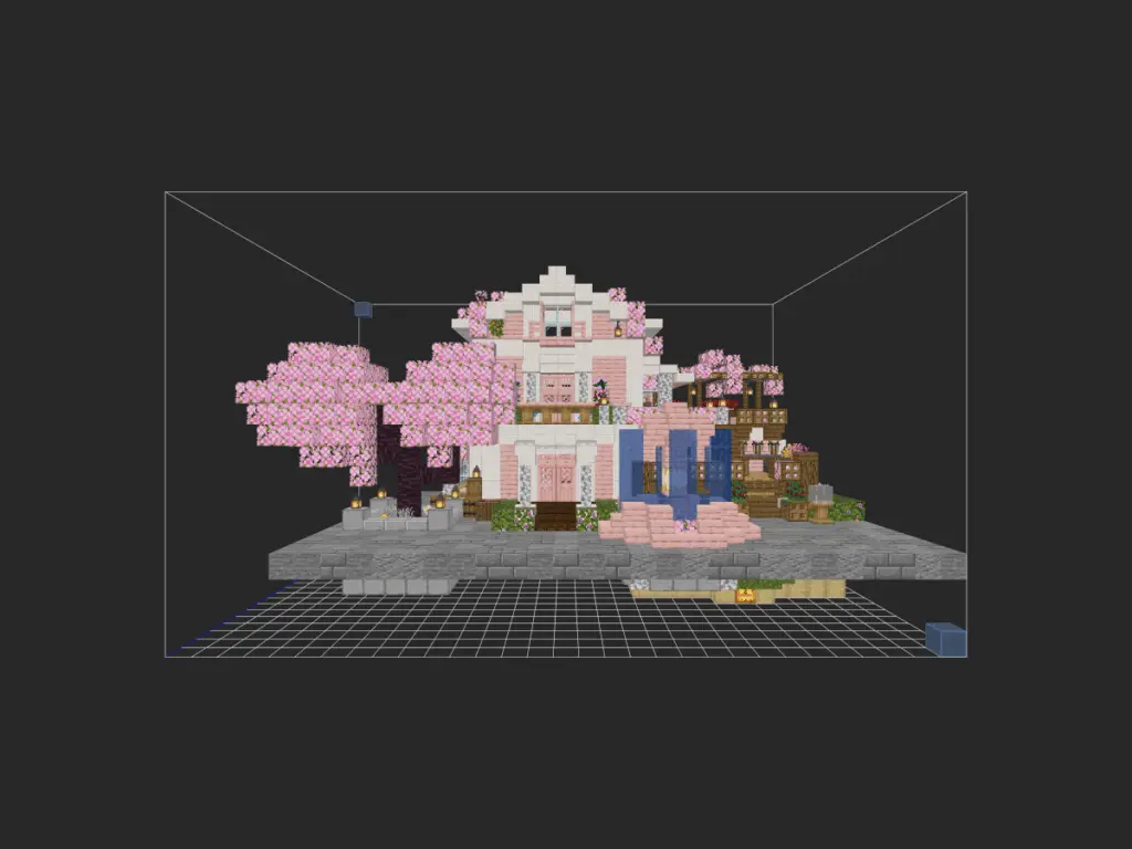 樱花小屋三床版-1.21↑ - 正视图