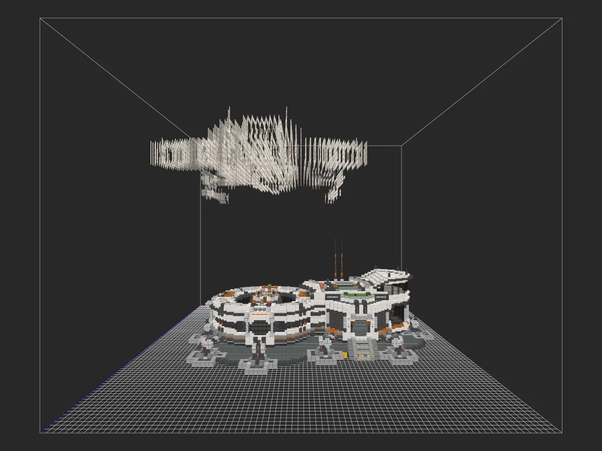 Minecraft科幻建筑：全息投影拓展平台，点亮你的夜空，感受赛博朋克魅力！-投影工坊