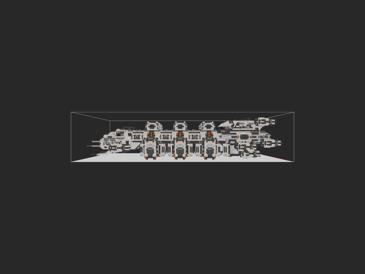 Minecraft科幻载具教程：重型货运飞船！没想到真有人教你“搓”双版本飞船吧？-投影工坊