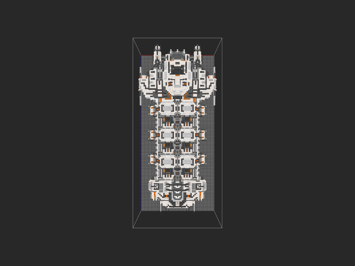Minecraft科幻载具教程：重型货运飞船！没想到真有人教你“搓”双版本飞船吧？-投影工坊