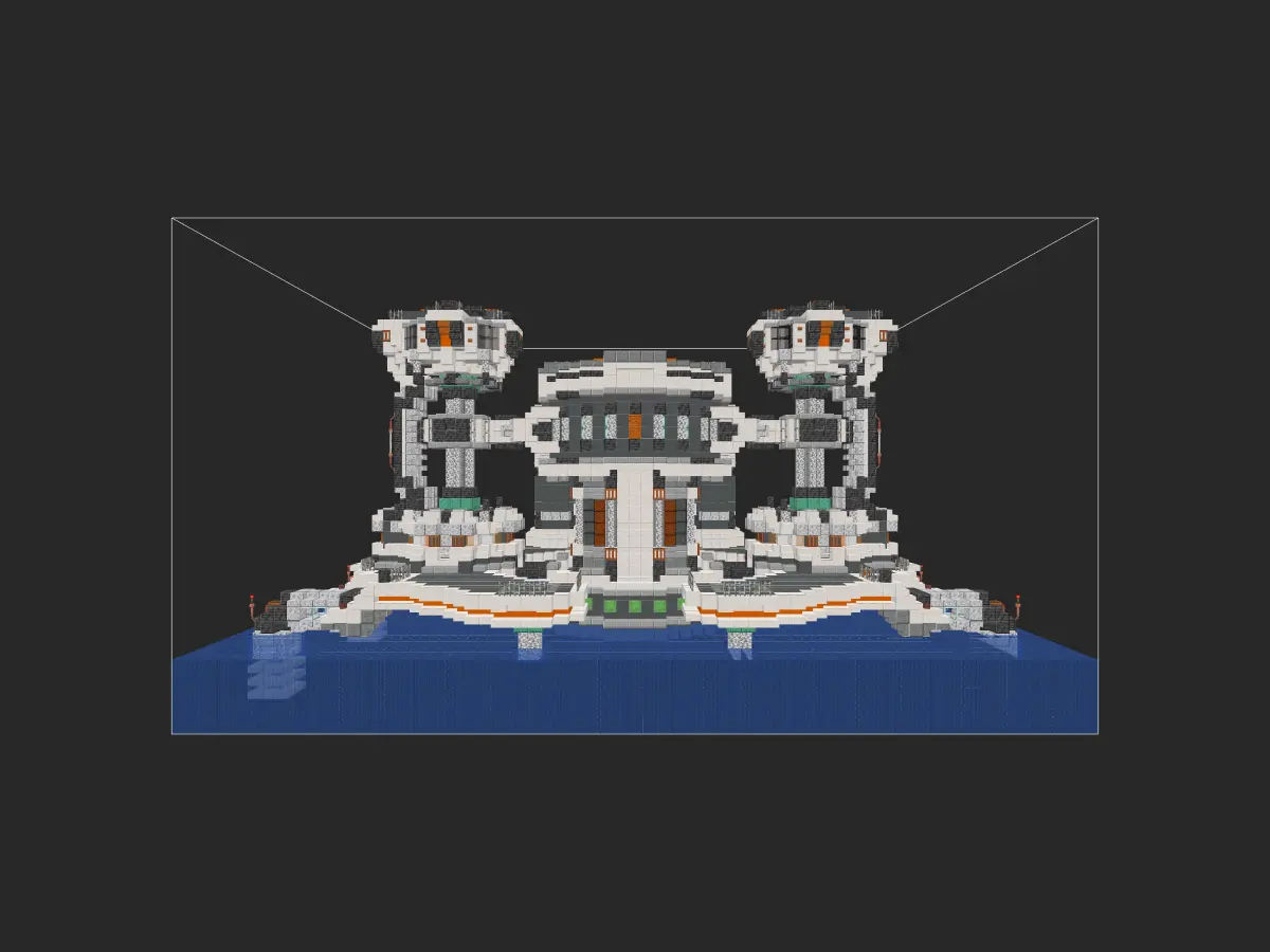 Minecraft科幻住宅教程：海水富集平台——兼具工业与生活功能的未来海景房！-投影工坊