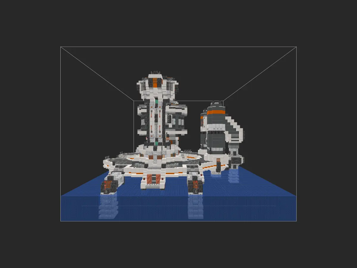 Minecraft科幻住宅教程：海水富集平台——兼具工业与生活功能的未来海景房！-投影工坊