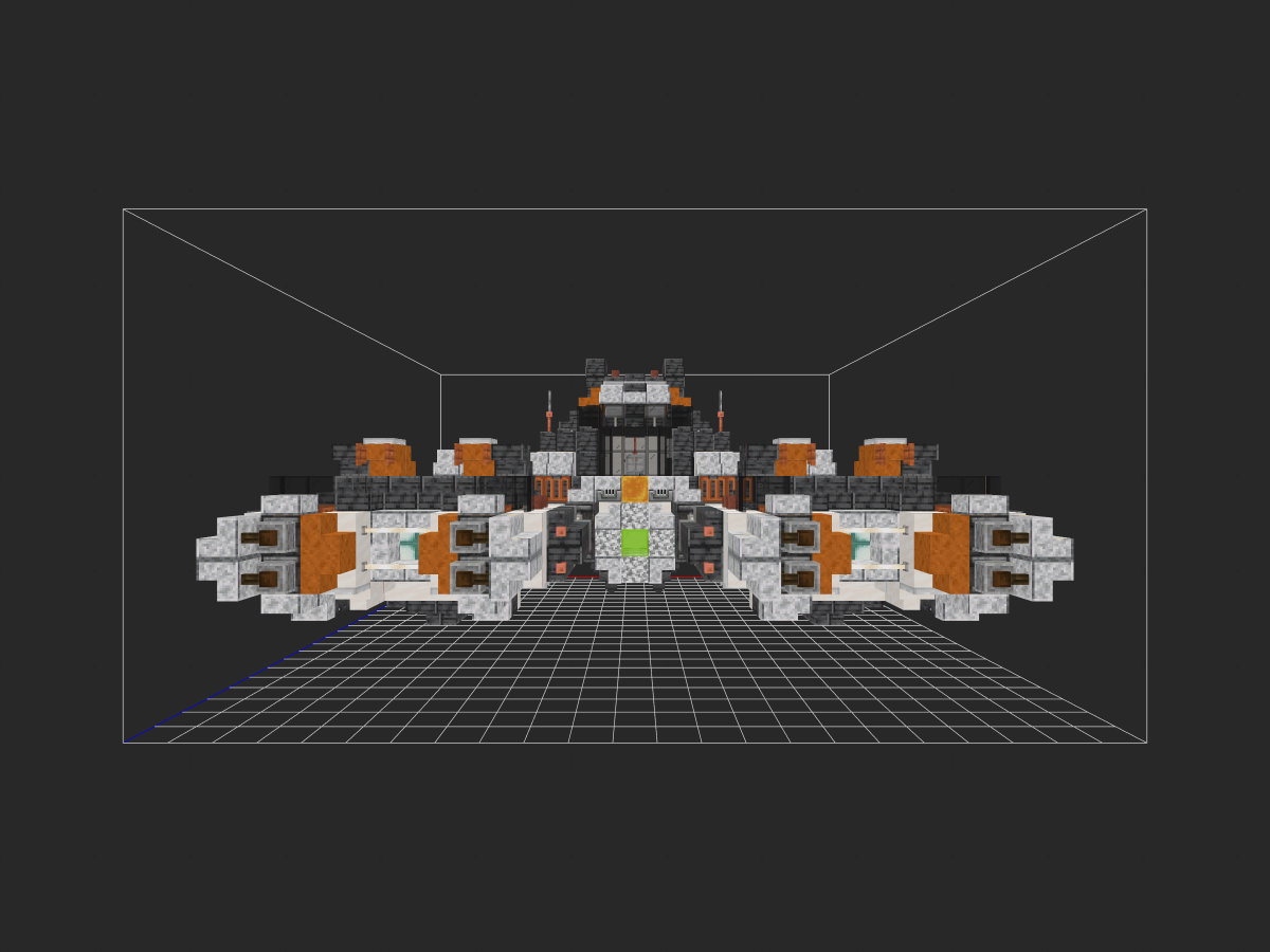 我的世界科幻载具教程：宇宙基地基石！工蜂级太空工程船（我的世界投影-投影工坊