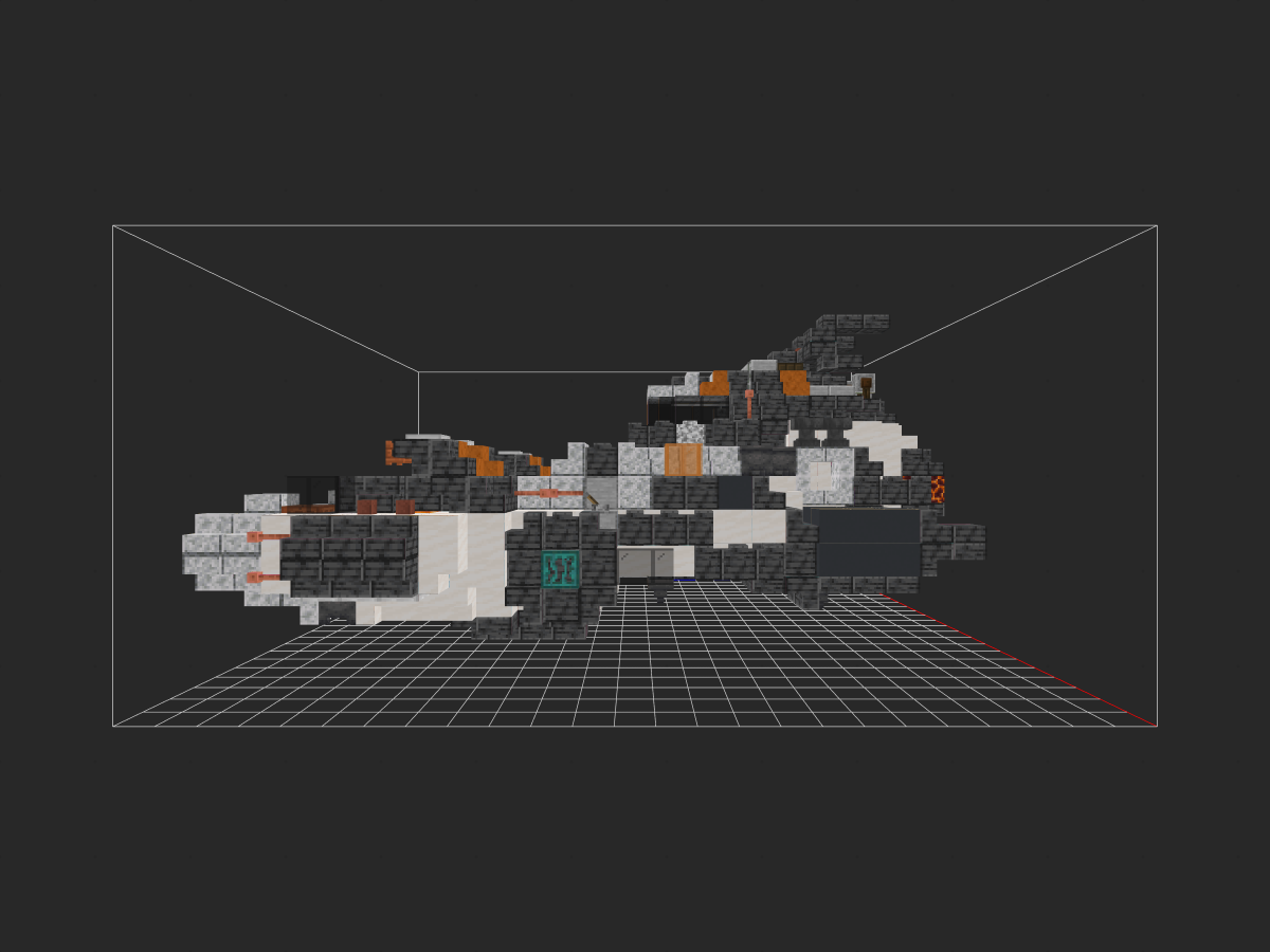 我的世界科幻载具教程：宇宙基地基石！工蜂级太空工程船（我的世界投影-投影工坊
