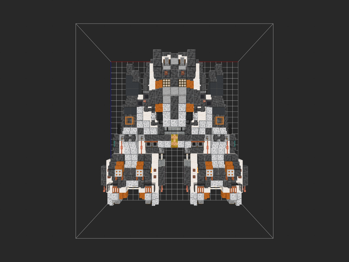我的世界科幻载具教程：宇宙基地基石！工蜂级太空工程船（我的世界投影-投影工坊