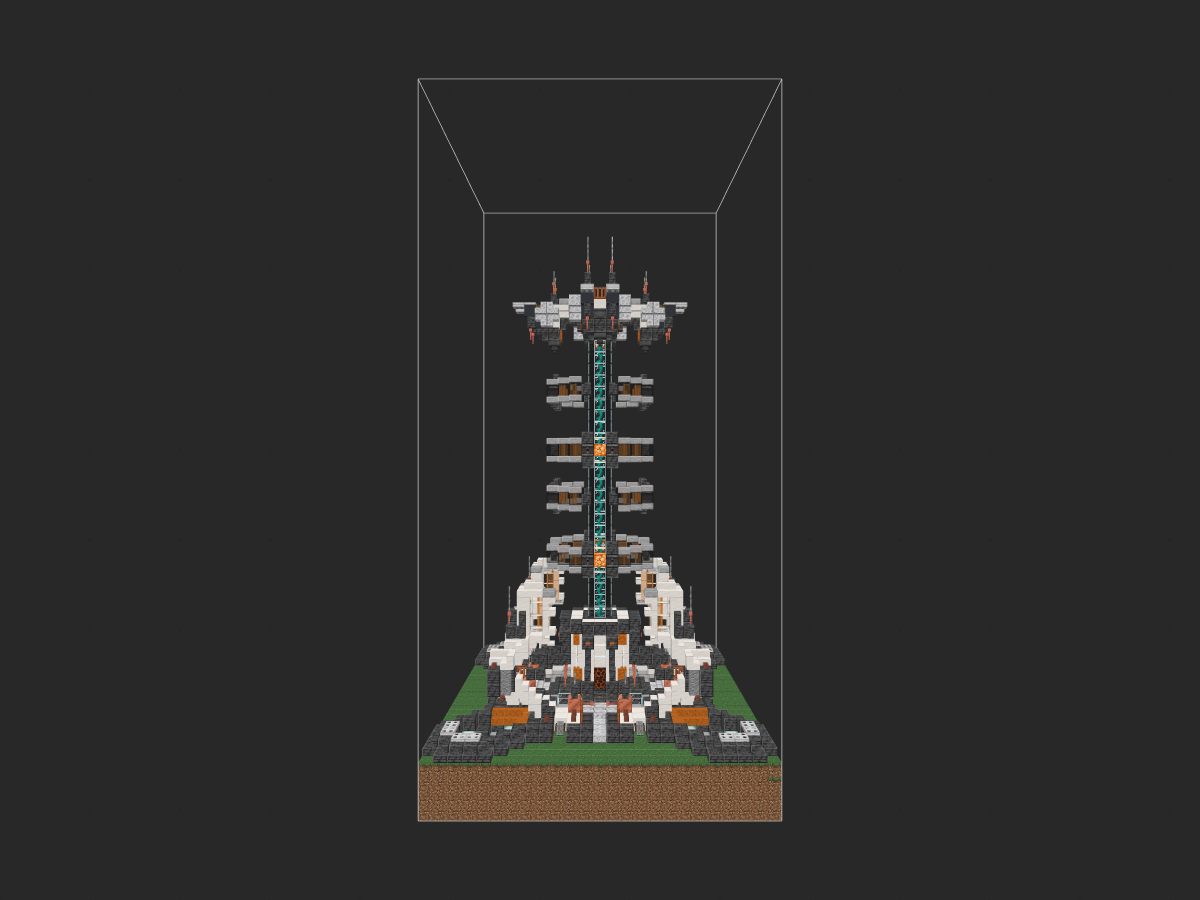 我的世界科幻建筑教程：全新科幻风信标塔——生态维持器（我的世界投影）-投影工坊