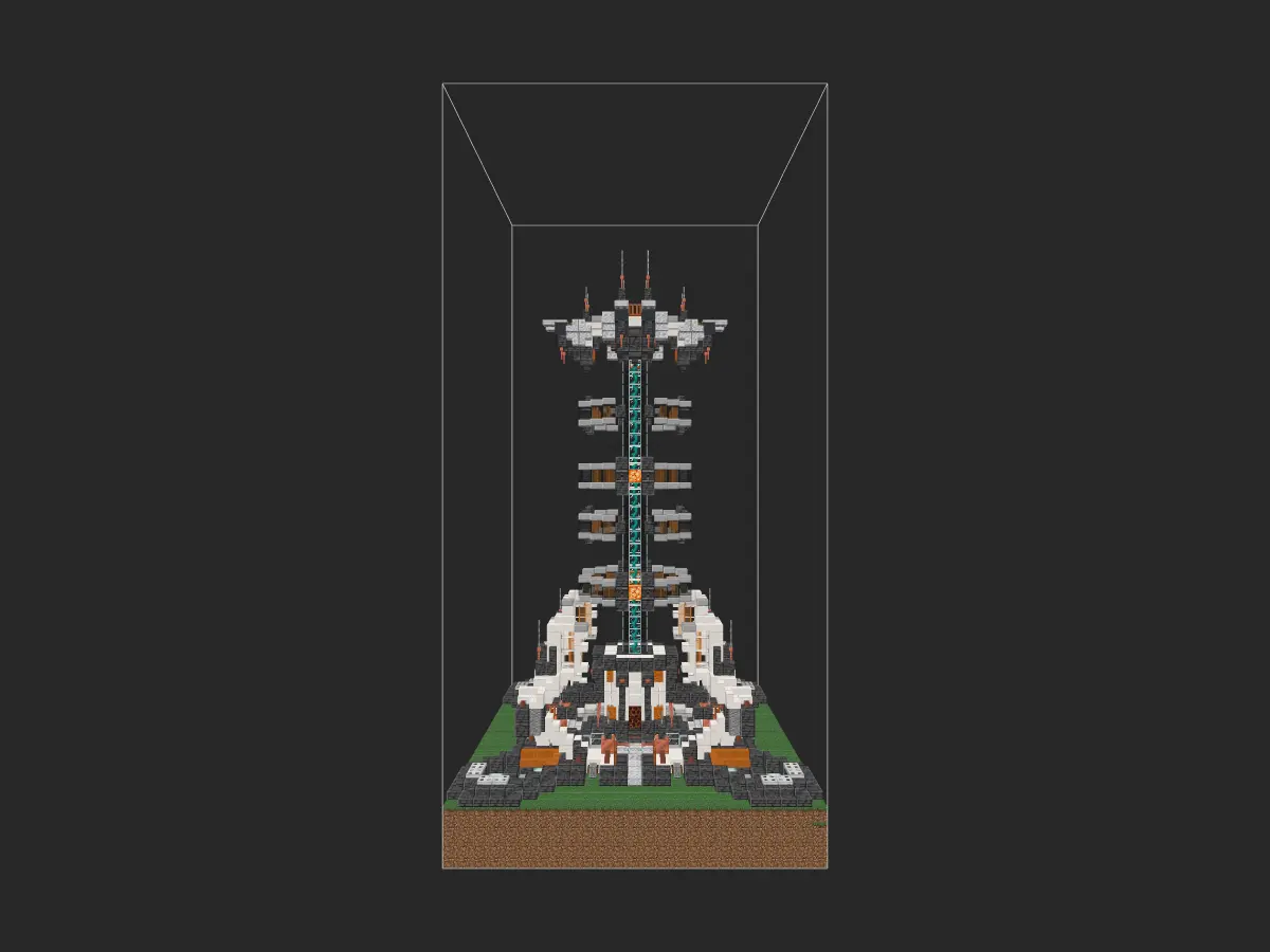 我的世界科幻建筑教程：全新科幻风信标塔——生态维持器（我的世界投影）-投影工坊
