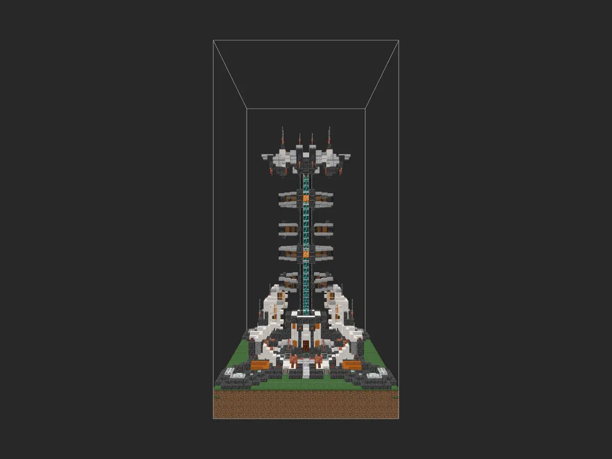 我的世界科幻建筑教程：全新科幻风信标塔——生态维持器（我的世界投影）-投影工坊