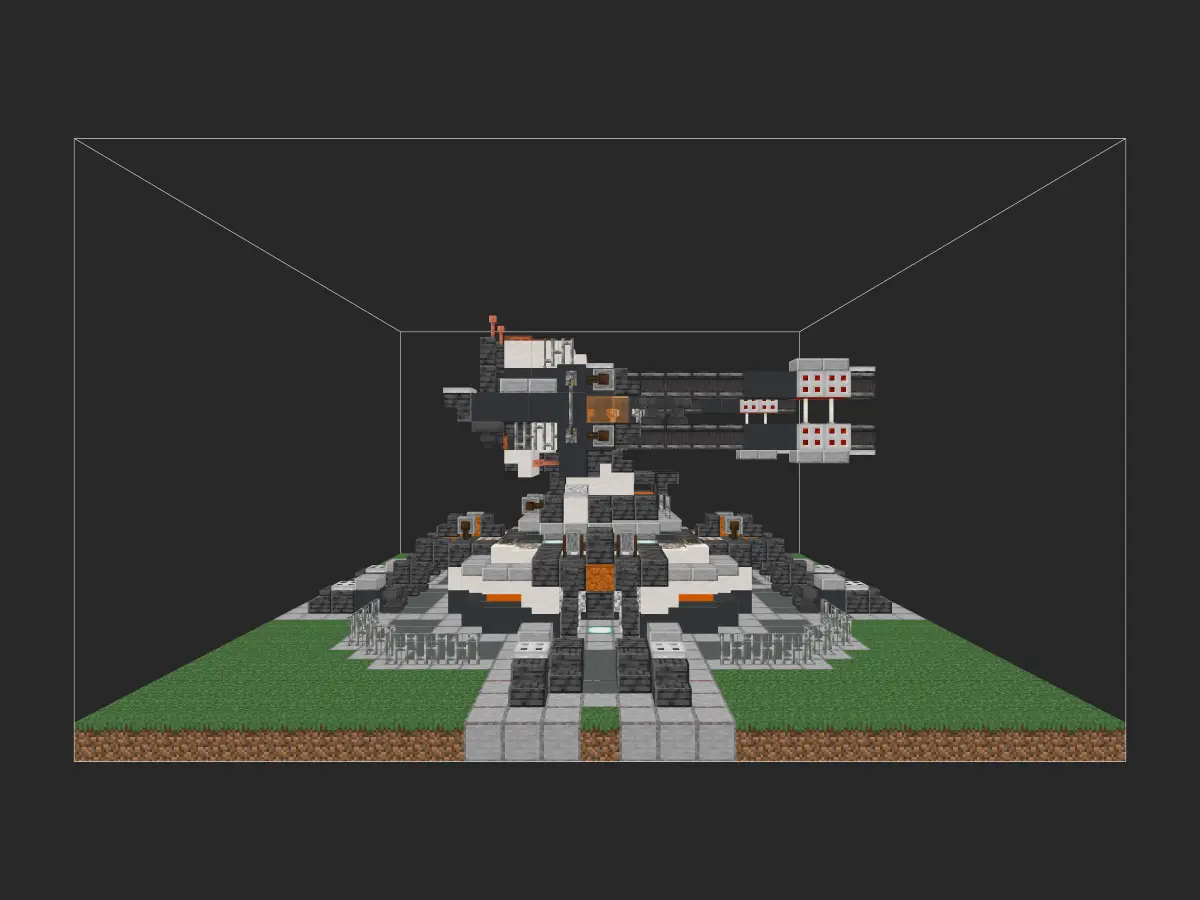 我的世界科幻建筑：玄武浮岛要塞一日游（我的世界投影）——两款科幻炮台图纸任你选！-投影工坊