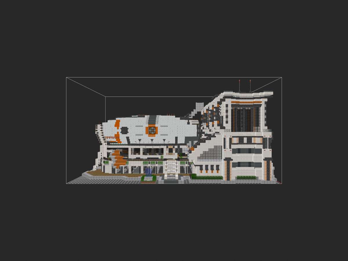 我的世界科幻建筑教程：新型交通枢纽——浮球空艇站（我的世界投影），双形态任你选择！-投影工坊