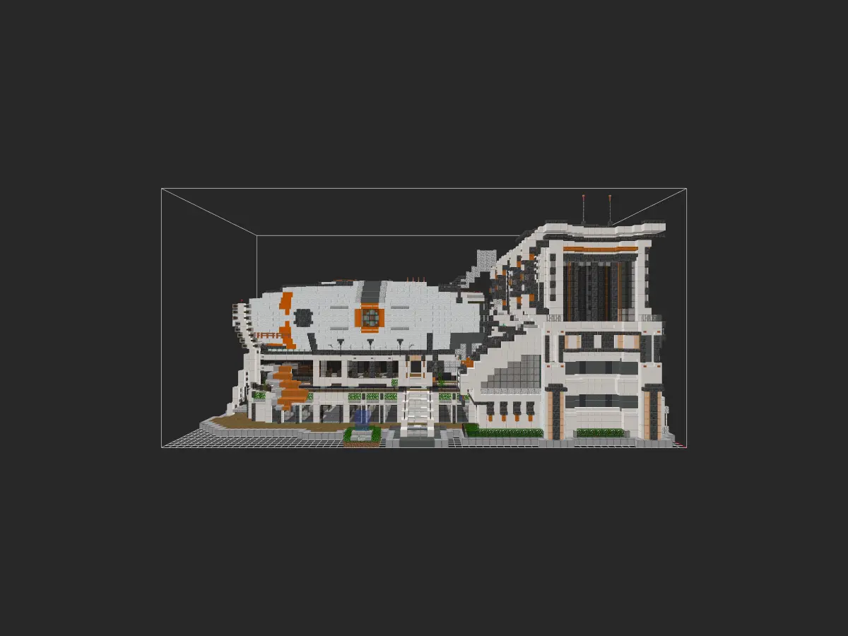 我的世界科幻建筑教程：新型交通枢纽——浮球空艇站（我的世界投影），双形态任你选择！-投影工坊