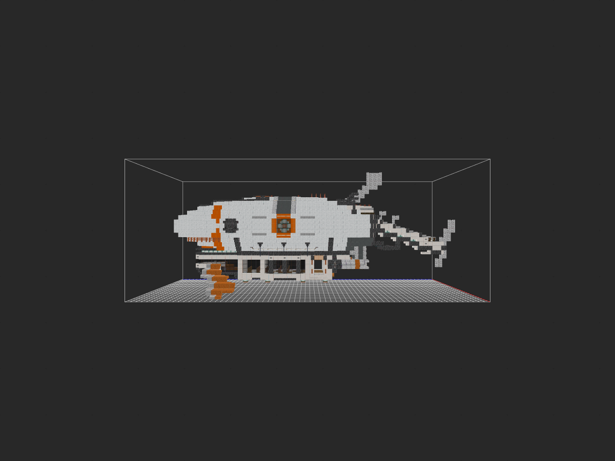 我的世界科幻载具教程：科幻风交通空艇来袭！承载人类向往天空的梦想！-投影工坊
