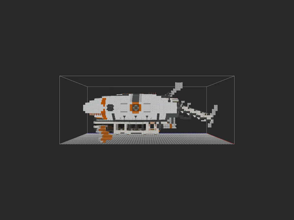 我的世界科幻载具教程：科幻风交通空艇来袭！承载人类向往天空的梦想！-投影工坊