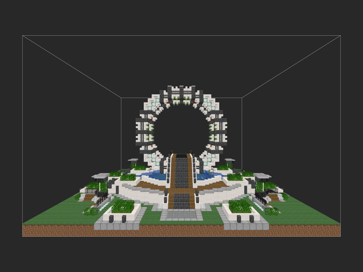 我的世界科幻景观建筑：废弃反应堆芯爆改公园景观雕塑（我的世界投影），告别传统喷泉！-投影工坊