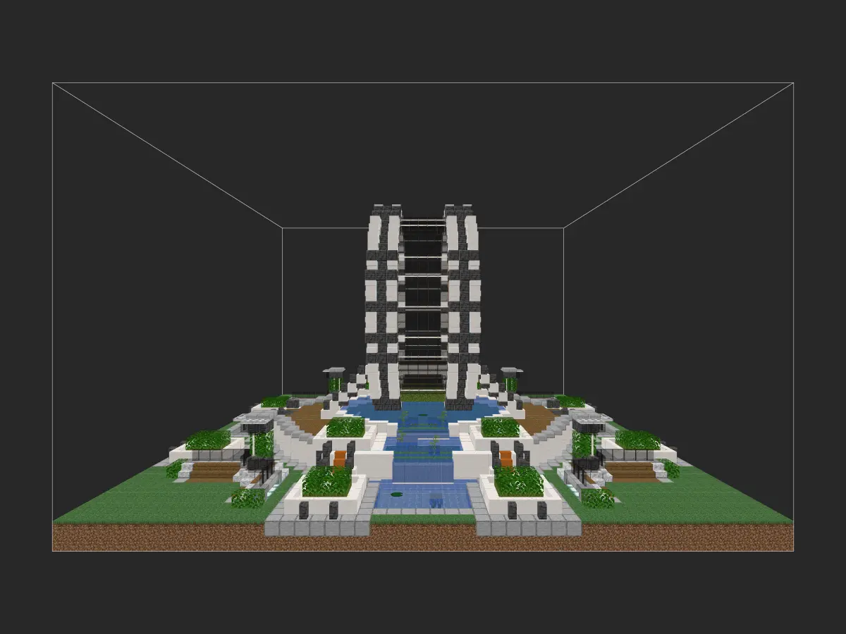 我的世界科幻景观建筑：废弃反应堆芯爆改公园景观雕塑（我的世界投影），告别传统喷泉！-投影工坊