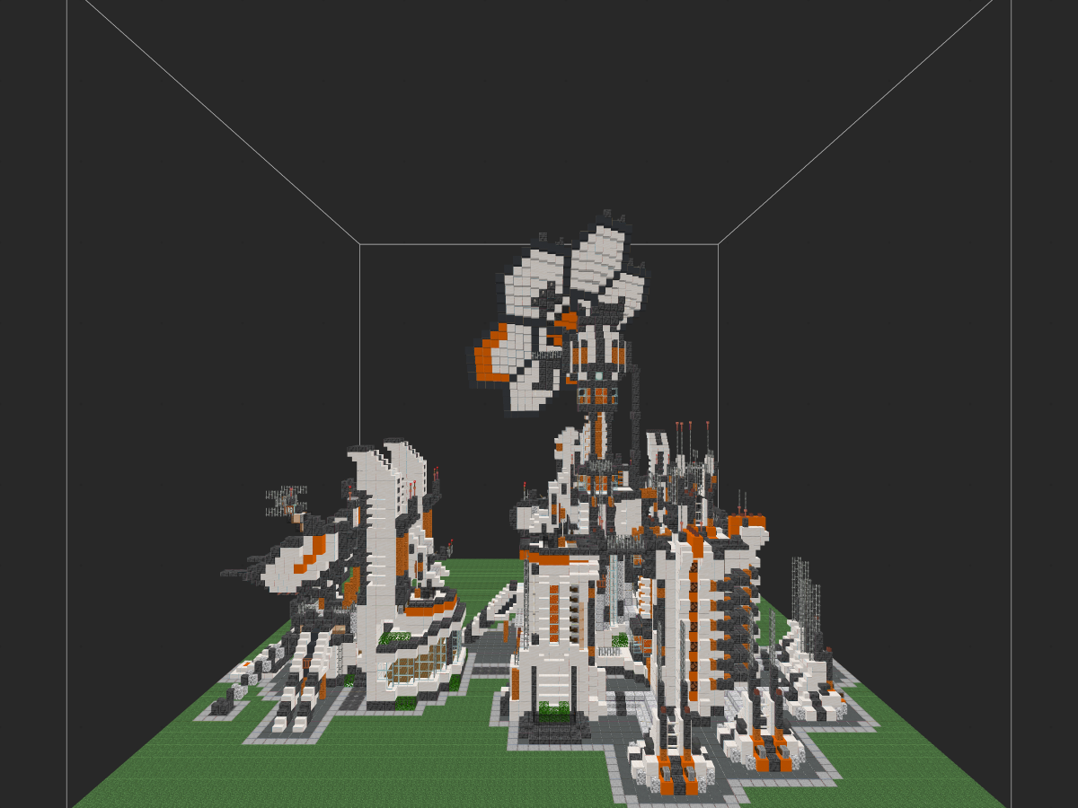 我的世界科幻建筑教程：引力波天线（我的世界投影）——我在年轮城当“执剑人”！-投影工坊