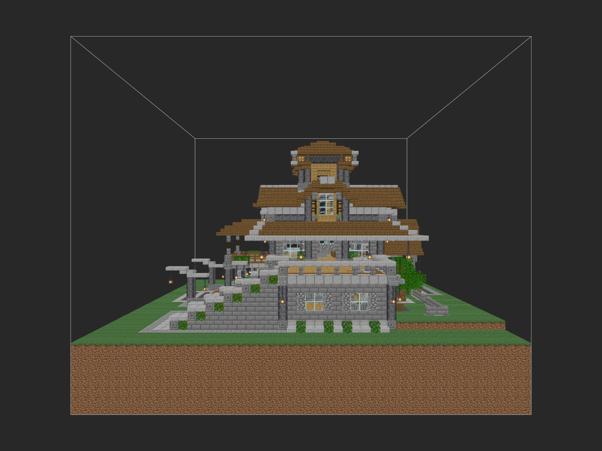 我的世界生存建筑教程：超薄墙壁的雨林府邸（我的世界投影）——悄悄惊艳服务器出生点！-投影工坊