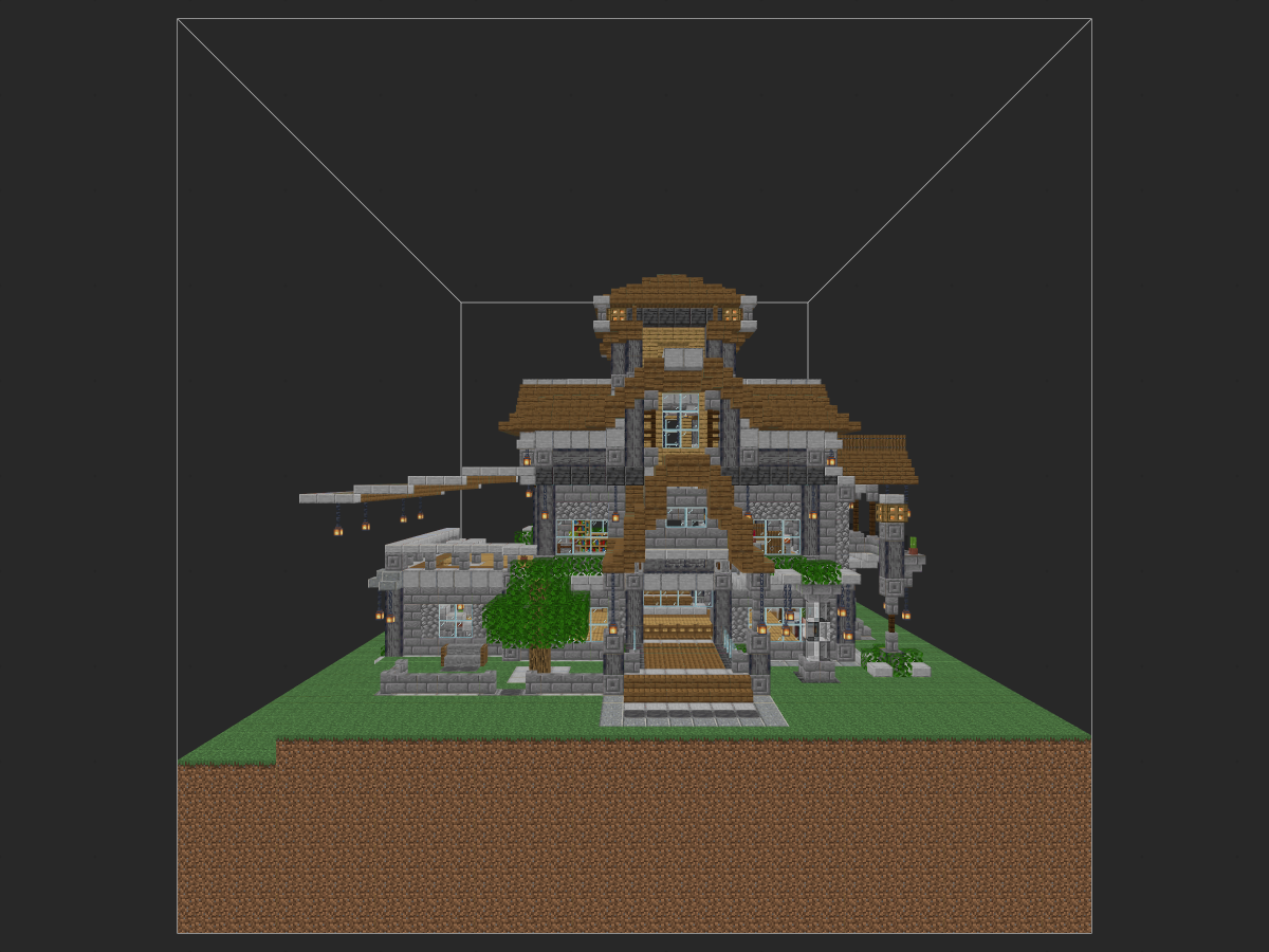 我的世界生存建筑教程：超薄墙壁的雨林府邸（我的世界投影）——悄悄惊艳服务器出生点！-投影工坊