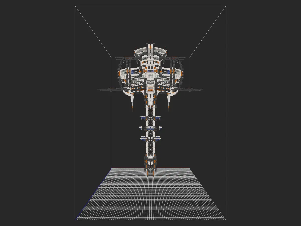 我的世界科幻建筑教程：天基轨道卫星「鱼叉」（我的世界投影）——高空轨道轰炸准备就绪！-投影工坊