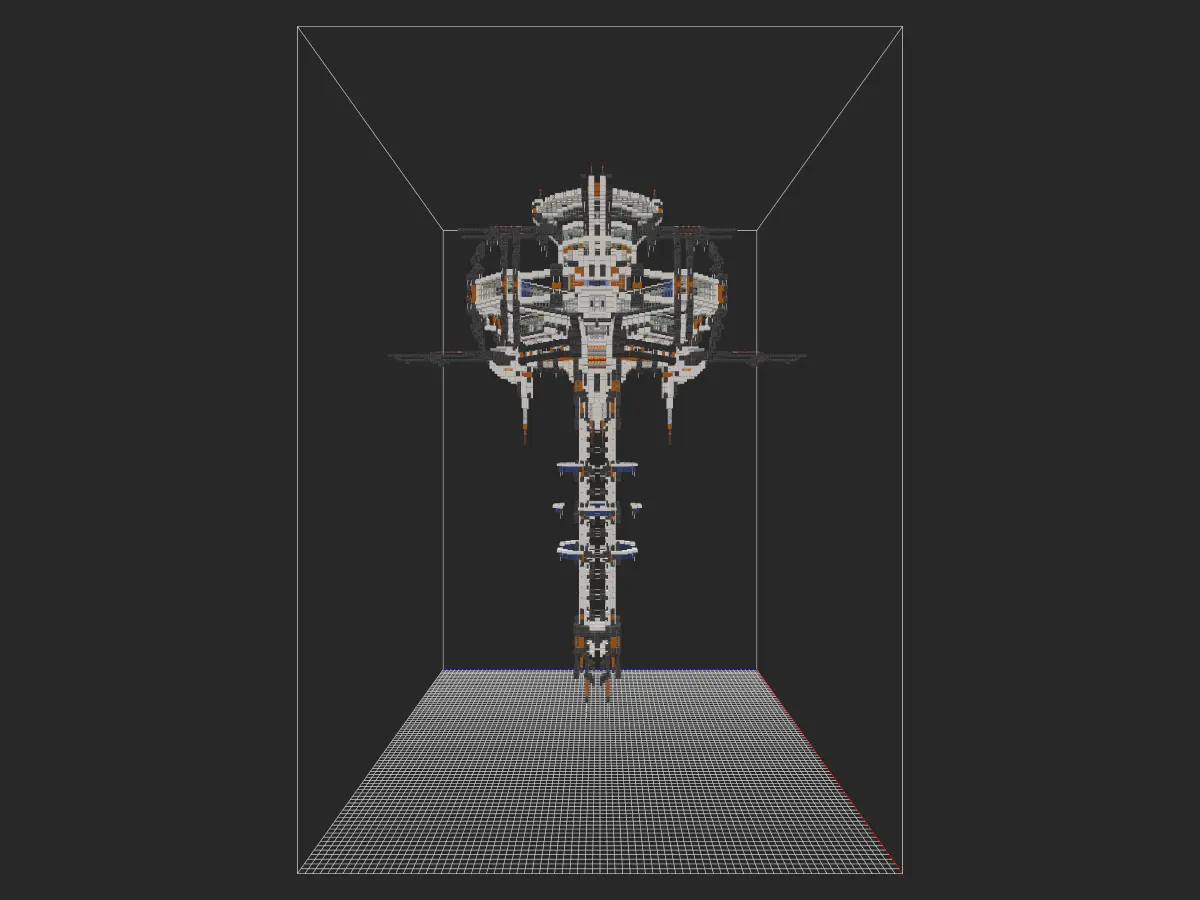 我的世界科幻建筑教程：天基轨道卫星「鱼叉」（我的世界投影）——高空轨道轰炸准备就绪！-投影工坊
