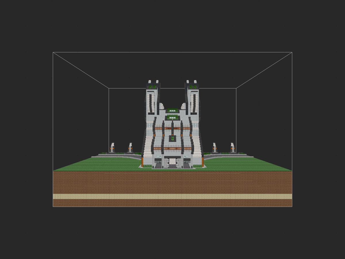 我的世界科幻建筑教程：超酷炫科幻码头（我的世界投影）——配备导弹发射井的潜艇船坞陆基部分！-投影工坊
