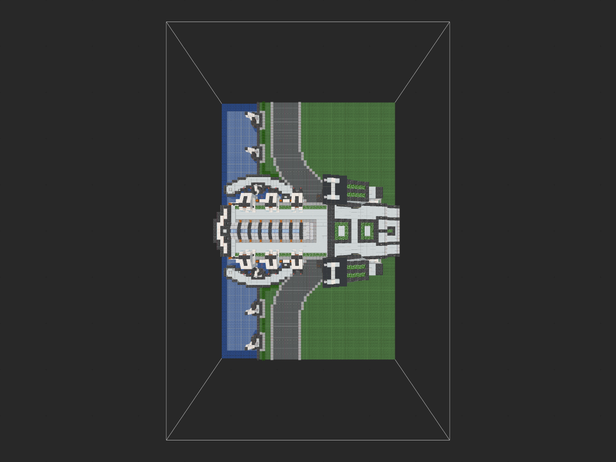 我的世界科幻建筑教程：超酷炫科幻码头（我的世界投影）——配备导弹发射井的潜艇船坞陆基部分！-投影工坊