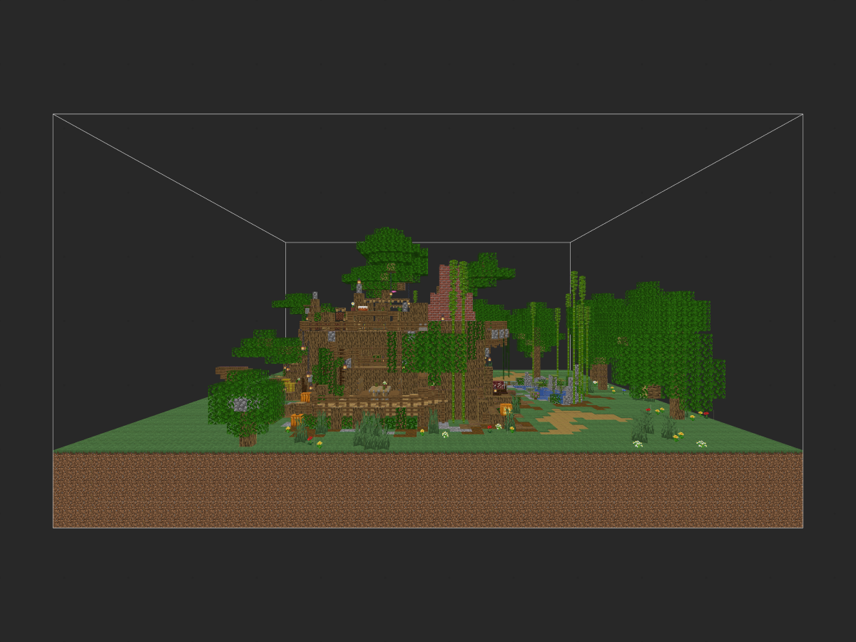 我的世界自然建筑教程：荒木酒馆（我的世界投影）——朽木逢春，树桩变身特色酒馆！-投影工坊