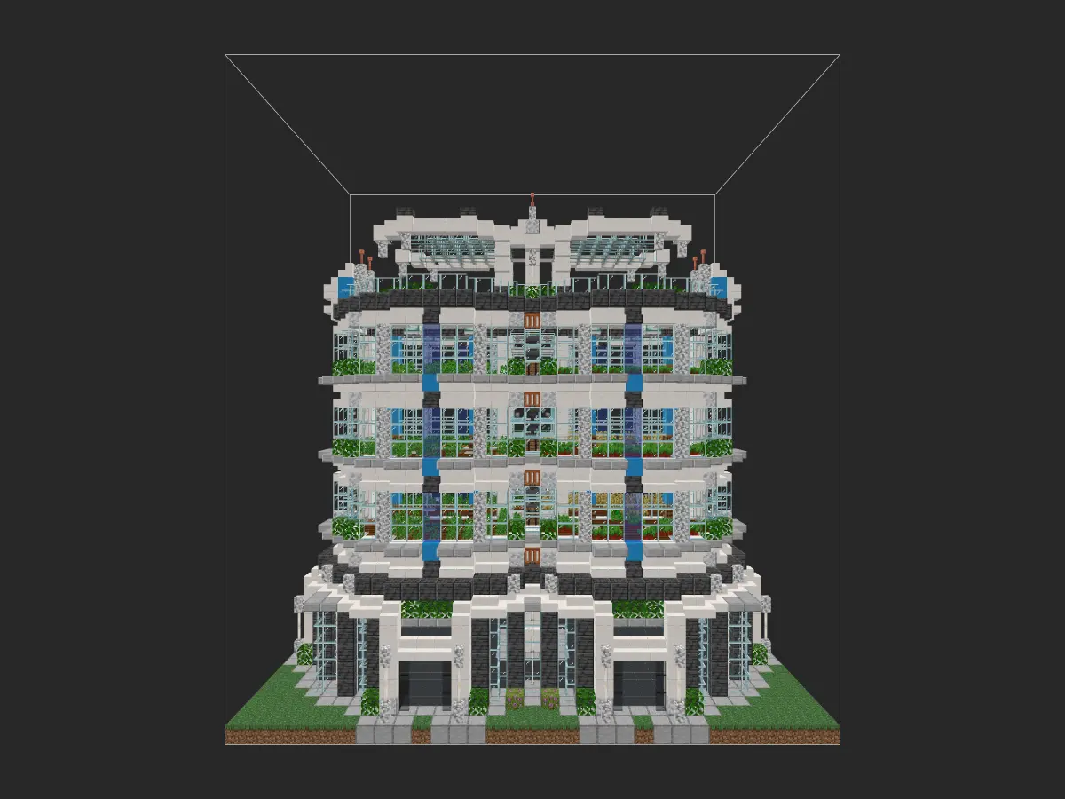 我的世界科幻建筑教程：堆叠式立体自动农场（我的世界投影）——村民用了都说好的高效农业！-投影工坊