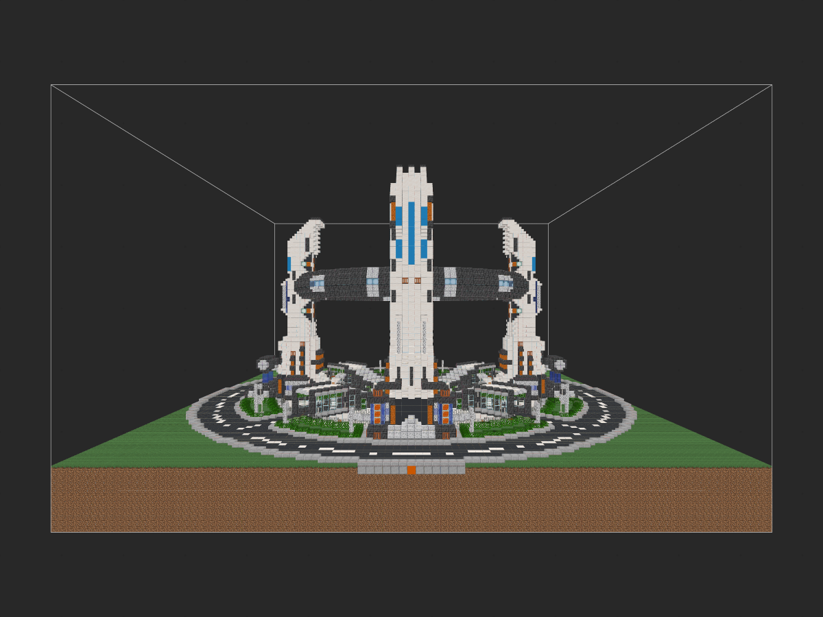 我的世界科幻建筑教程：地热环形加速器（我的世界投影）——B格满满的基地出生点！-投影工坊