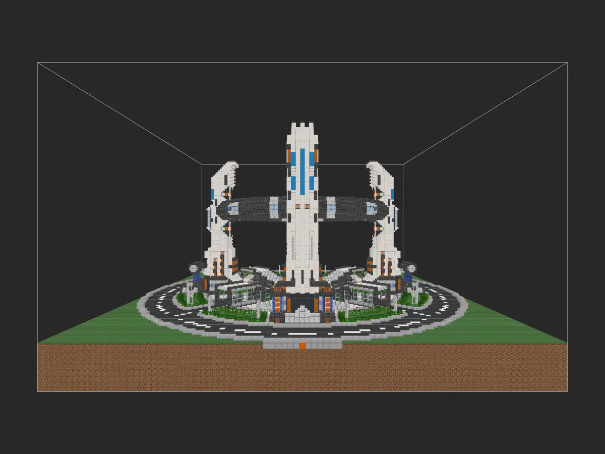 我的世界科幻建筑教程：地热环形加速器（我的世界投影）——B格满满的基地出生点！-投影工坊