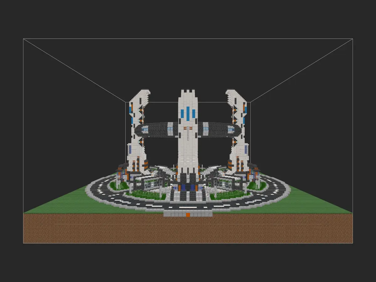 我的世界科幻建筑教程：地热环形加速器（我的世界投影）——B格满满的基地出生点！-投影工坊