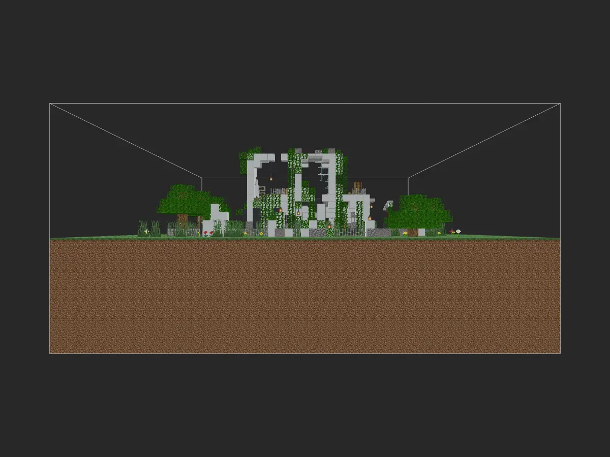 我的世界景观建筑教程：末日废土住宅（我的世界投影）——残垣断壁，绿植与破败共存的美！-投影工坊