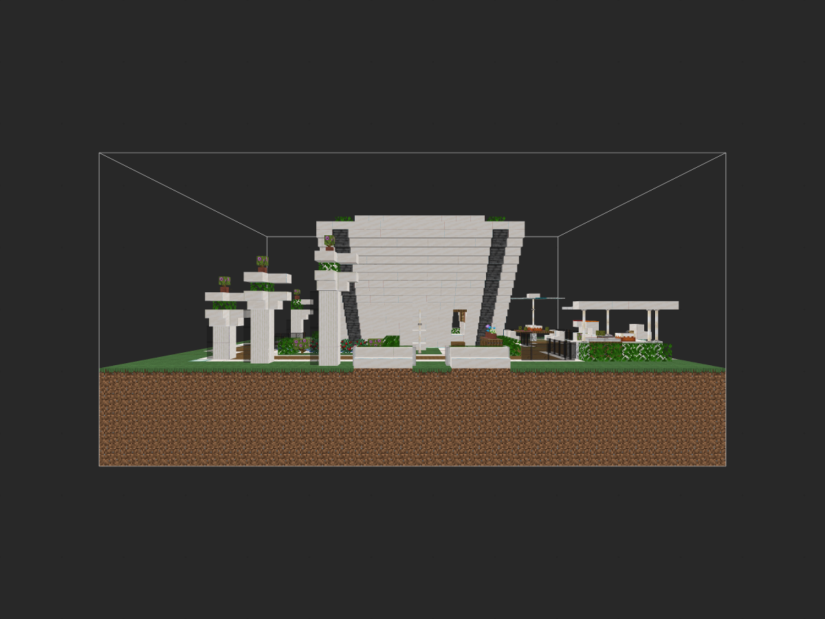 我的世界现代建筑教程：稳定的现代三角别墅（我的世界投影）——挑战物理规则的悬空建筑！-投影工坊