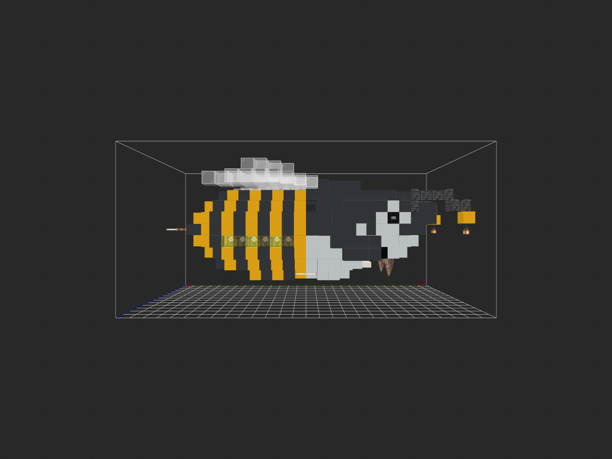 我的世界农场教程：鲨Bee蜜脾机（我的世界投影）——谁能拒绝这只生产蜜脾的“鲨Bee”！-投影工坊