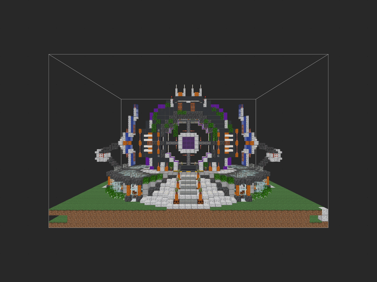 我的世界生存建筑教程：空间折跃节点（我的世界投影）——带跑马灯的下界传送门超酷炫！-投影工坊