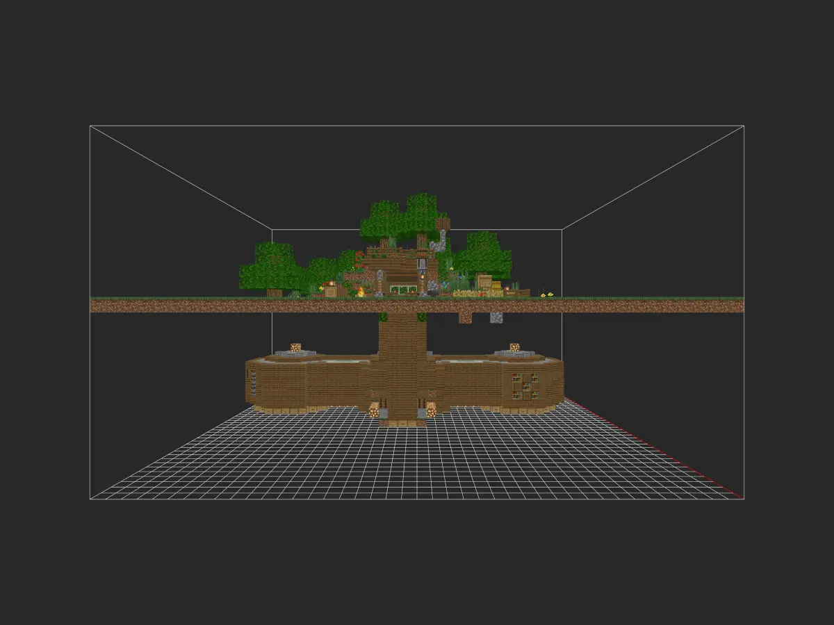 我的世界生存建筑教程：超级简单的无外立面地穴小屋（我的世界投影）——还不立刻开挖！-投影工坊