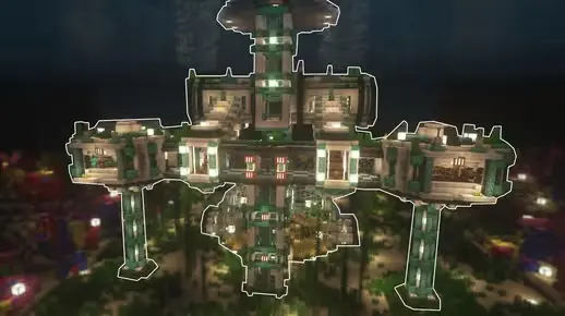 我的世界现代水下建筑教程：海洋探索基地（我的世界投影）——征服海洋从这里开始！-投影工坊