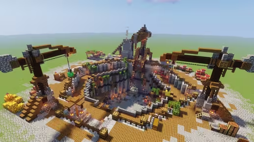 我的世界中世纪建筑教程：矿坑营地（我的世界投影）——做一个有仪式感的专业矿工！-投影工坊