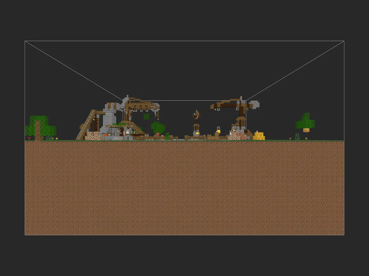 我的世界中世纪建筑教程：矿坑营地（我的世界投影）——做一个有仪式感的专业矿工！-投影工坊