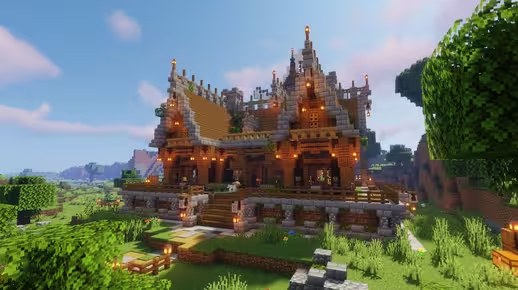 我的世界中世纪建筑教程：全村最棒的面包店（我的世界投影）——童叟无欺，快来看看吧！-投影工坊