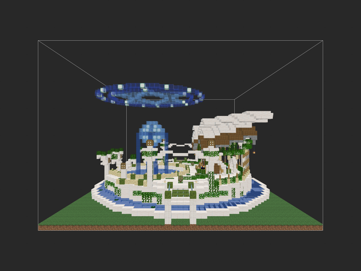 我的世界装饰建筑教程：水元素召唤魔法书喷泉（我的世界投影）——谁能拒绝一本能召唤水元素的魔法书呢？-投影工坊