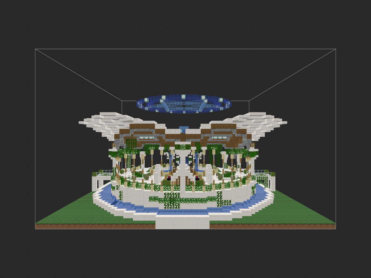 我的世界装饰建筑教程：水元素召唤魔法书喷泉（我的世界投影）——谁能拒绝一本能召唤水元素的魔法书呢？-投影工坊