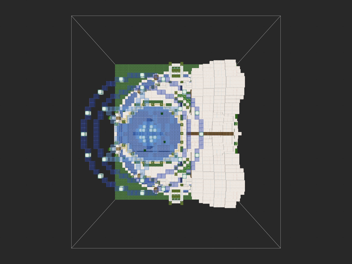 我的世界装饰建筑教程：水元素召唤魔法书喷泉（我的世界投影）——谁能拒绝一本能召唤水元素的魔法书呢？-投影工坊