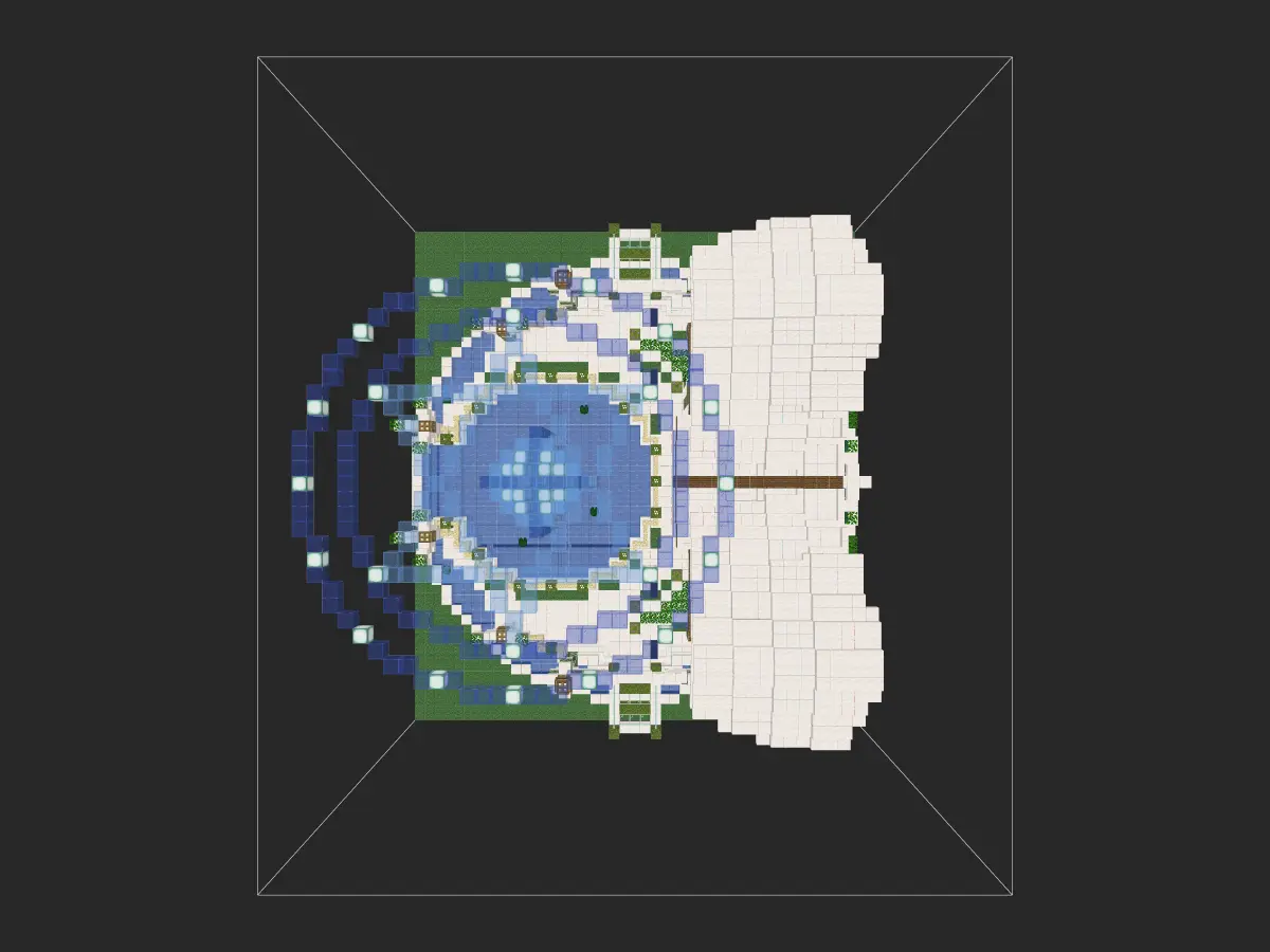 我的世界装饰建筑教程：水元素召唤魔法书喷泉（我的世界投影）——谁能拒绝一本能召唤水元素的魔法书呢？-投影工坊