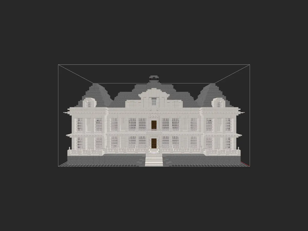 现代白色别墅建筑-投影工坊