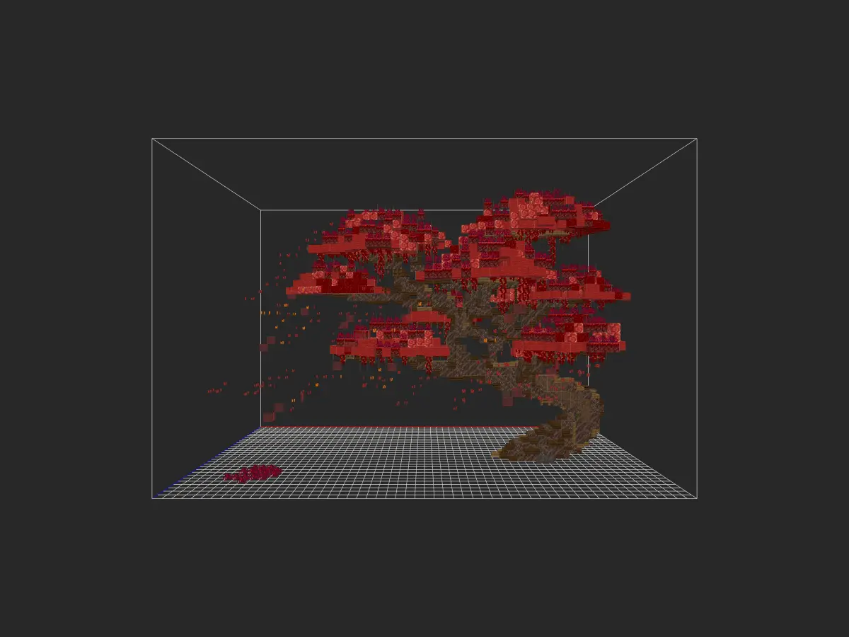 落叶红枫树-投影工坊