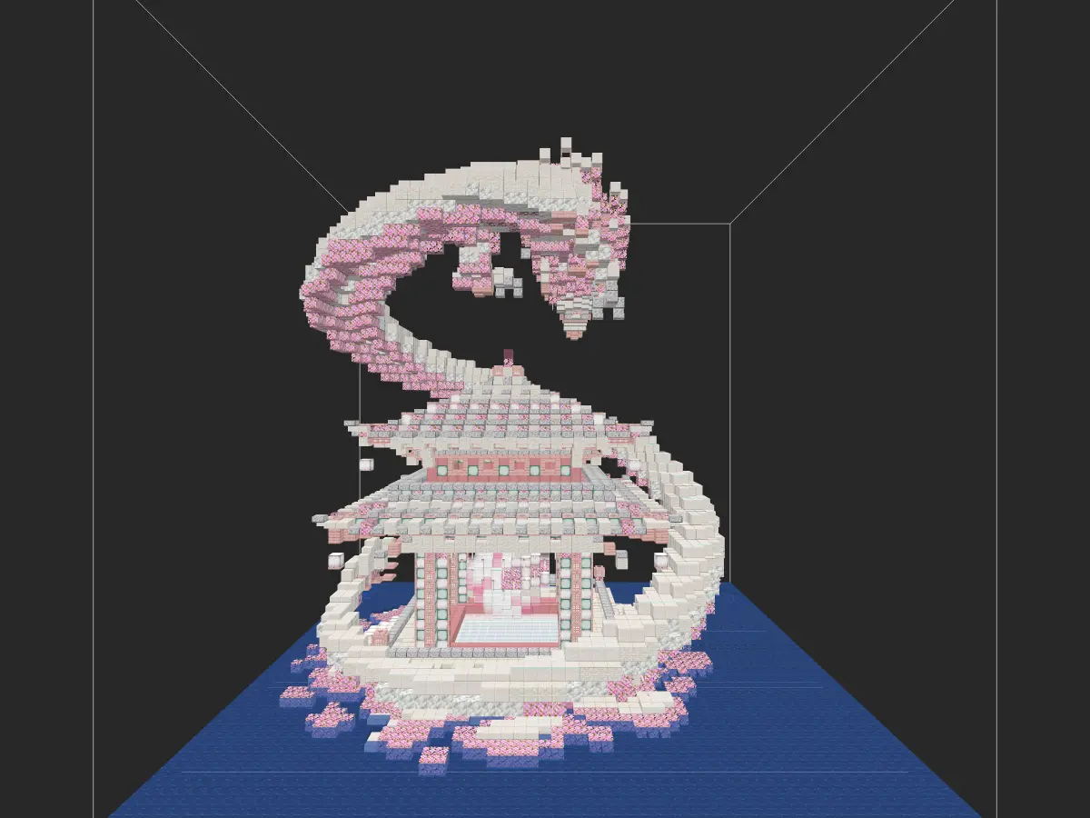 樱花龙庭（自己仿制抖音做了八个小时才完成）-投影工坊