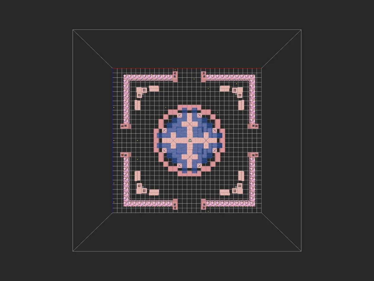 樱花喷泉（樱花树叶下面自行用樱花栏杆填充-投影工坊