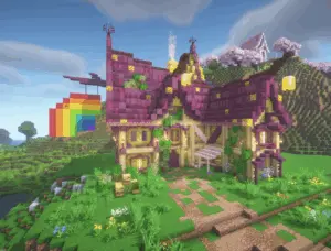 幻想中世纪建筑彩虹染料坊-投影工坊