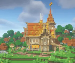 幻想中世纪建筑养蜂人农场-投影工坊